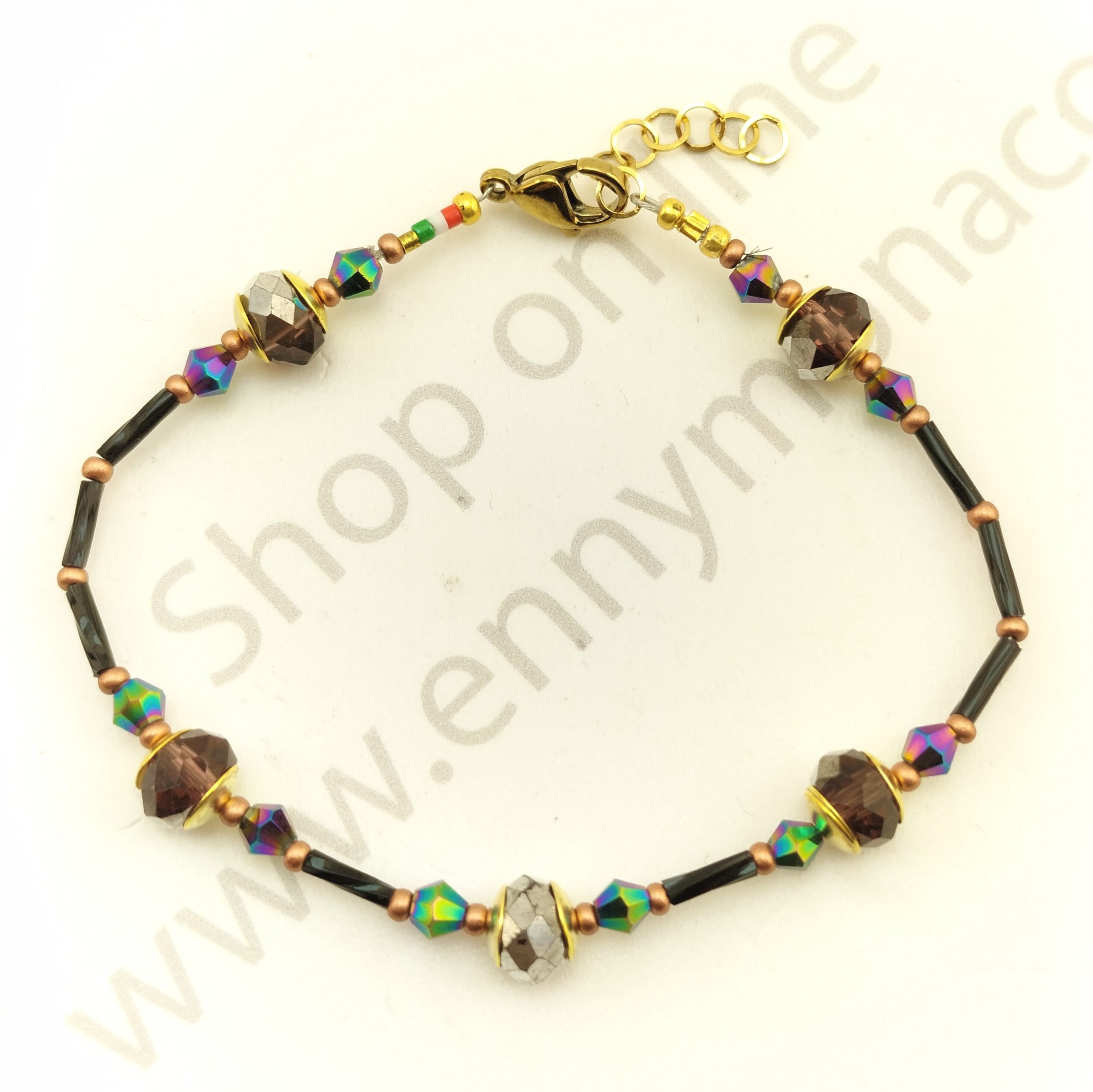 bracciale tubetti murano nero