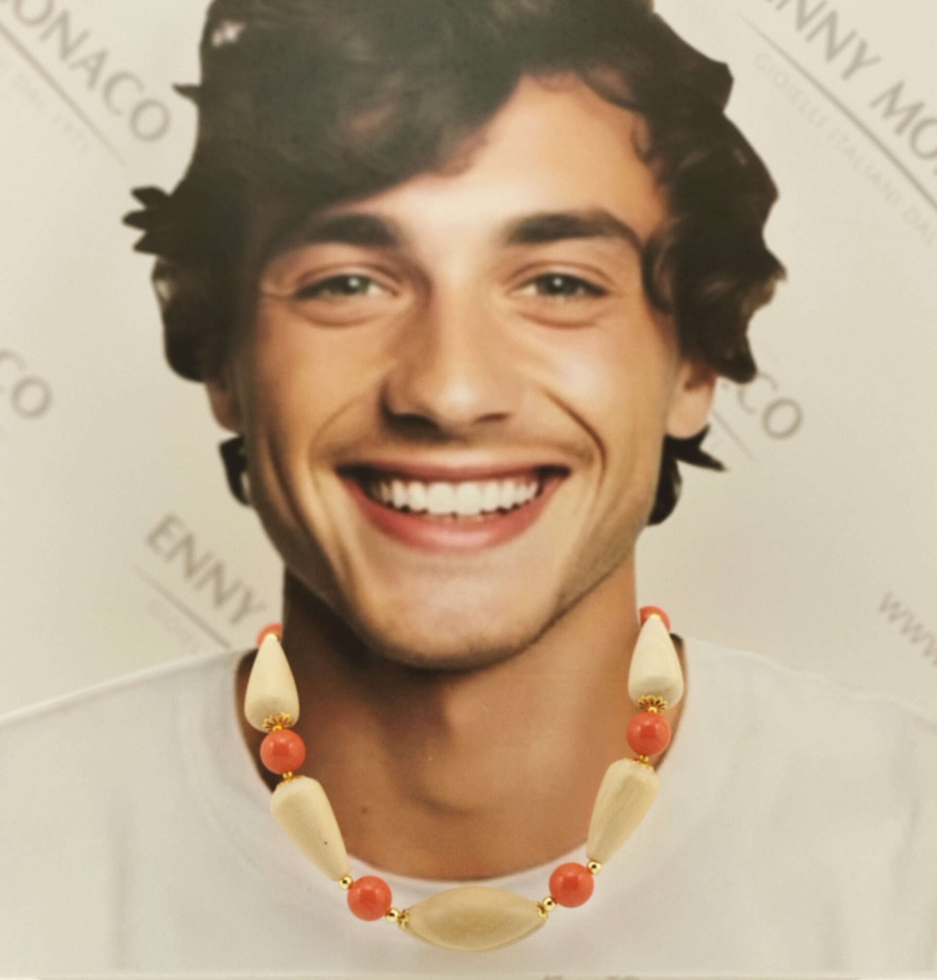 collana gocce betulla resinplex arancio tarocco