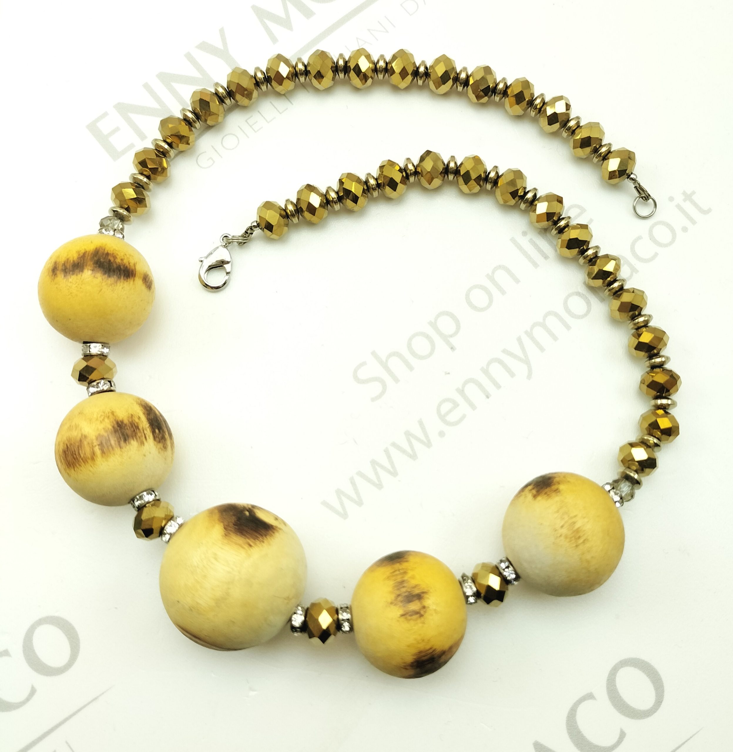 collana 5 boule betulla fiammata