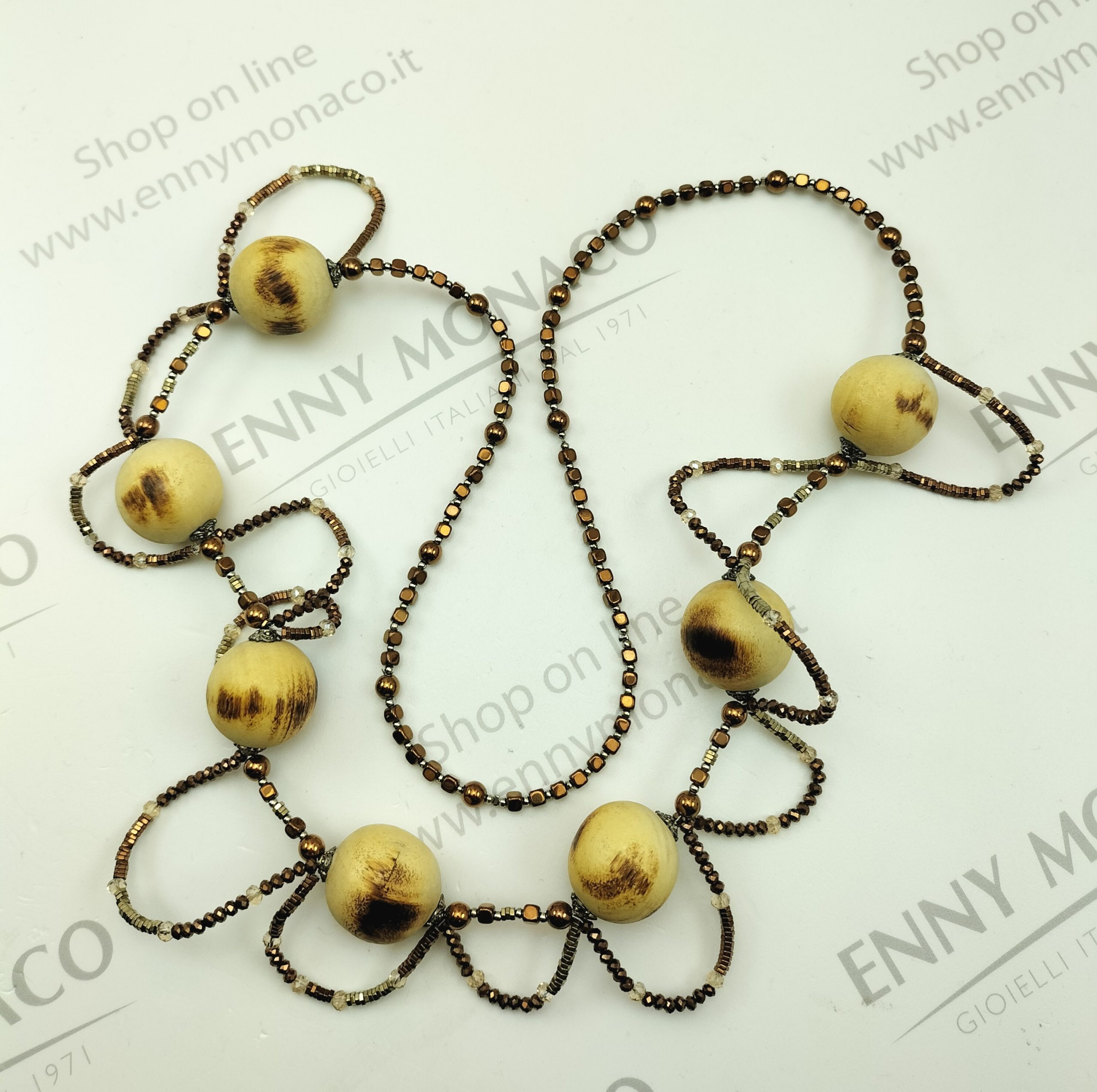 collana boule betulla fiammate volute murano