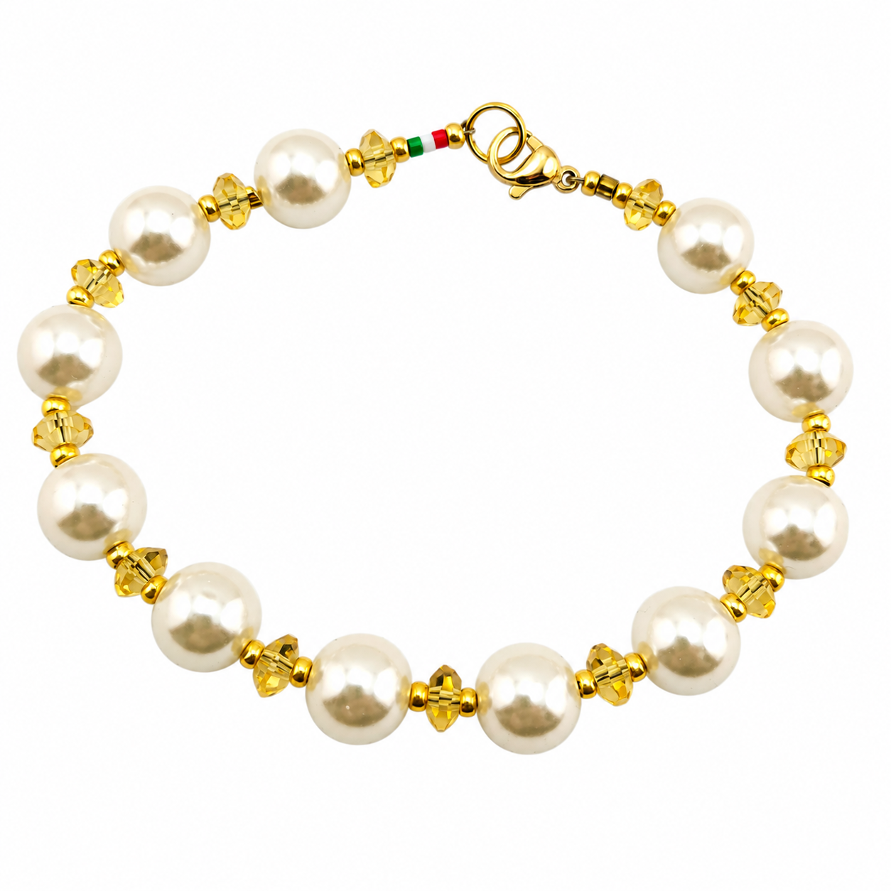 BRACCIALE SUNPEARL 1O MM CRISTALLI TOPAZ BRACCIALE SUNPEARL 1O MM CRISTALLI TOPAZ